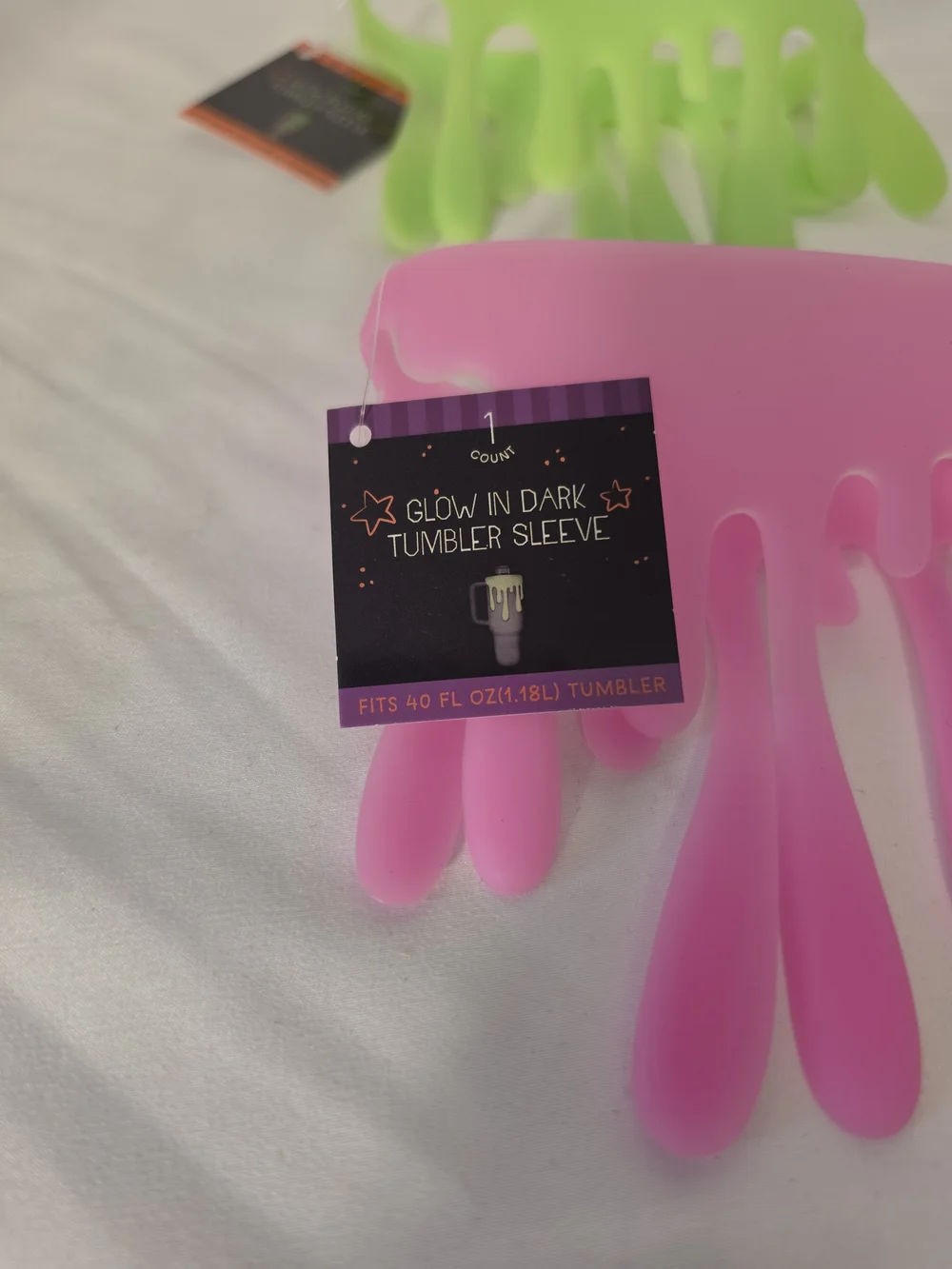 Glow in Dark Drip Tumbler Sleeve - Pink & Green Target